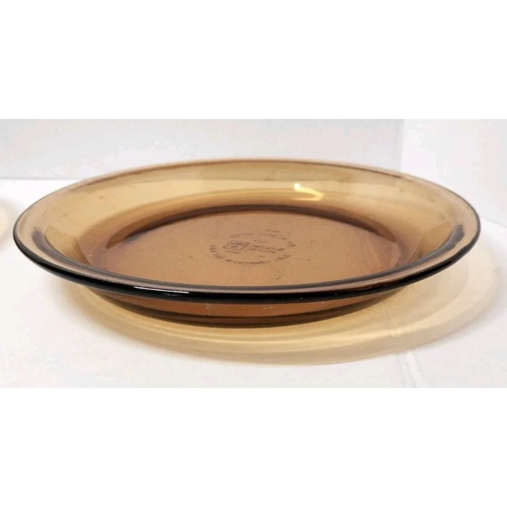 Lot Of 2 Anchor Hocking 462 Pyrex 209  Amber Pie Plate  Vintage Corningware‎ 9in